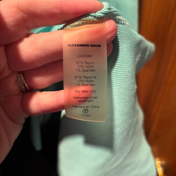 T by Alexander Wang Short Sleeve Dress Black Turquoise Small - Picture 5 of 7